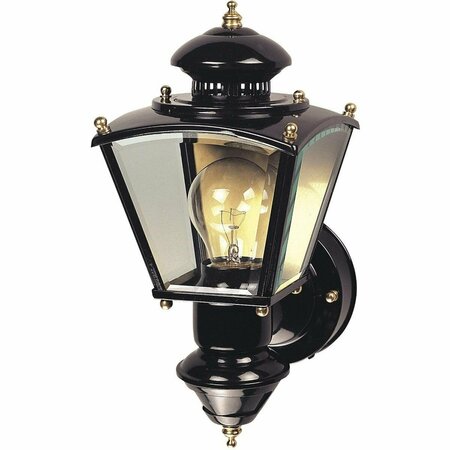 HEATH-ZENITH Black Motion Activated/Dusk-To-Dawn Incandescent Outdoor Wall Light Fixture HZ-4150-BK